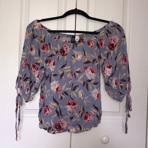 Off shoulder floral blouse